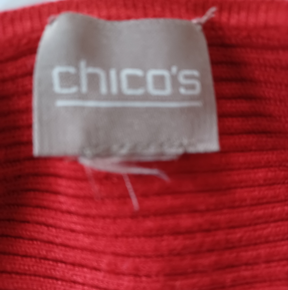 Chico's Women's Red Oversized Ribbed Knit Sweater - image 3